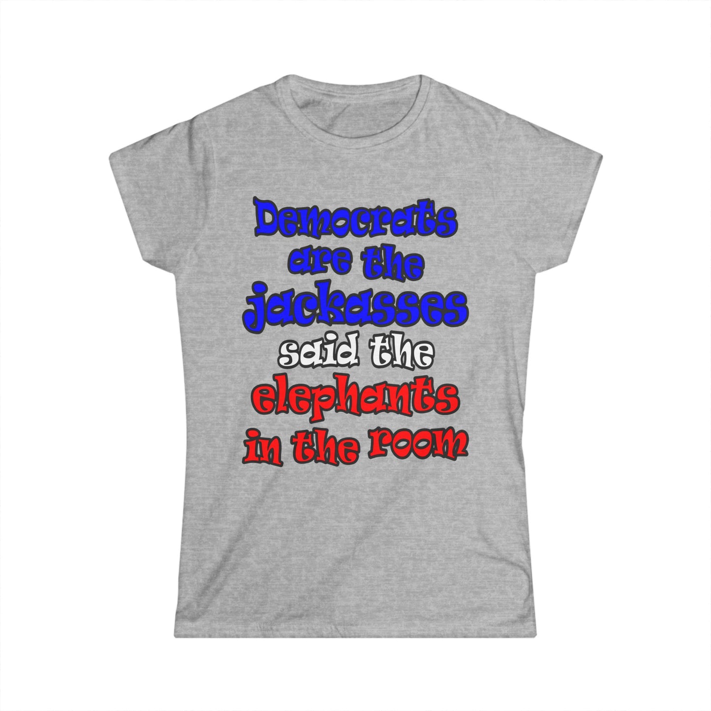 donkeys and elephants - Women's Softstyle Tee