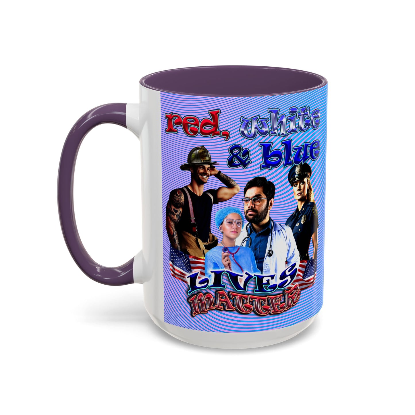 rw&b lives matter - Accent Mug (light blue-purple wave)