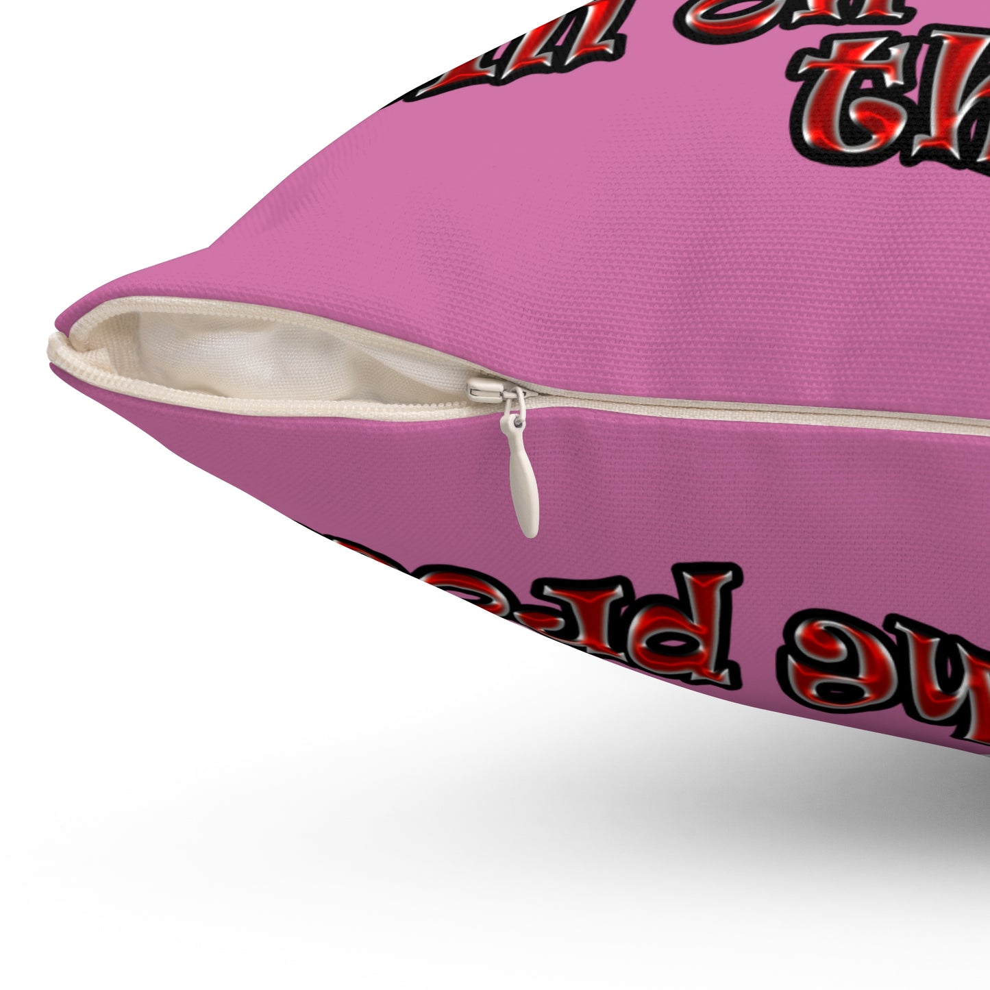 schrodinger's cat - Spun Polyester Square Pillow - (light pink)
