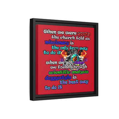 doggystyle - framed canvas art (dark red)