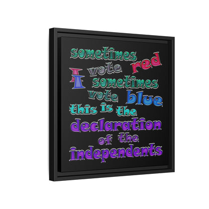 declaration of the independents - framed canvas art (black)