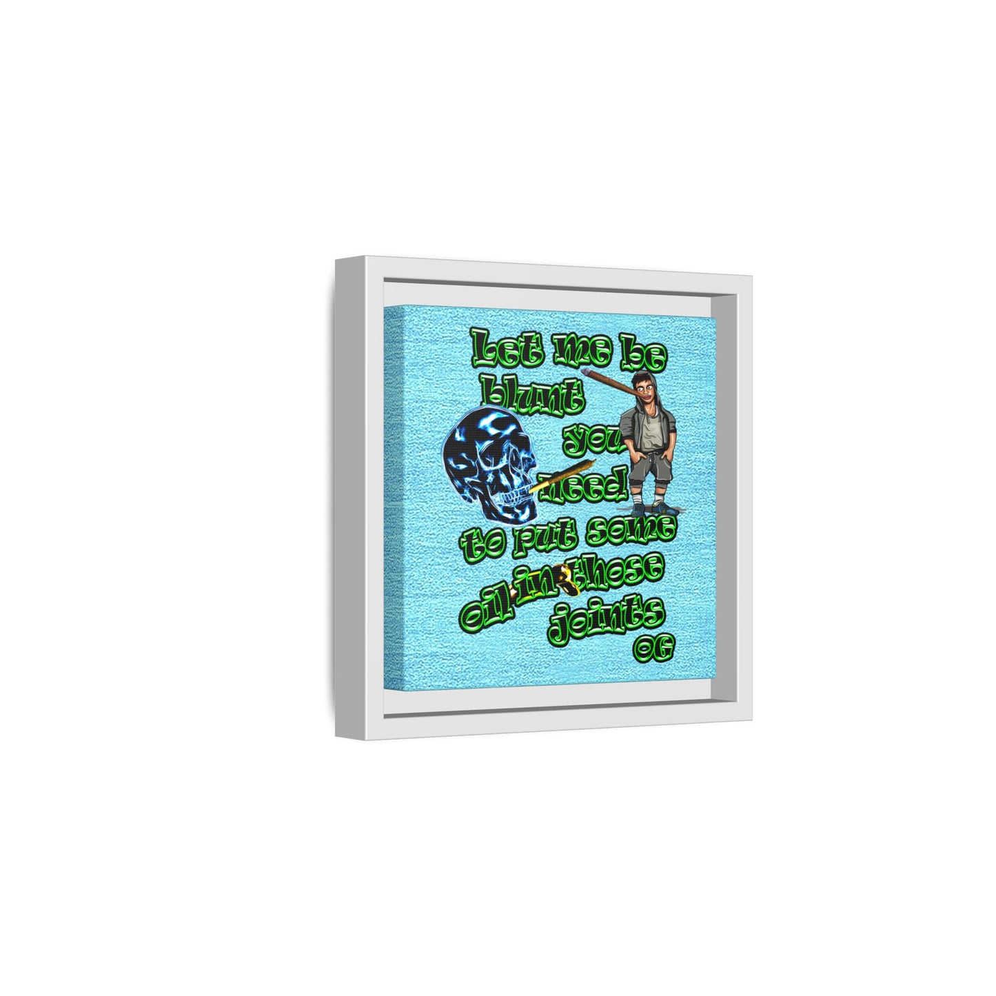 og - framed canvas art (faded blue)
