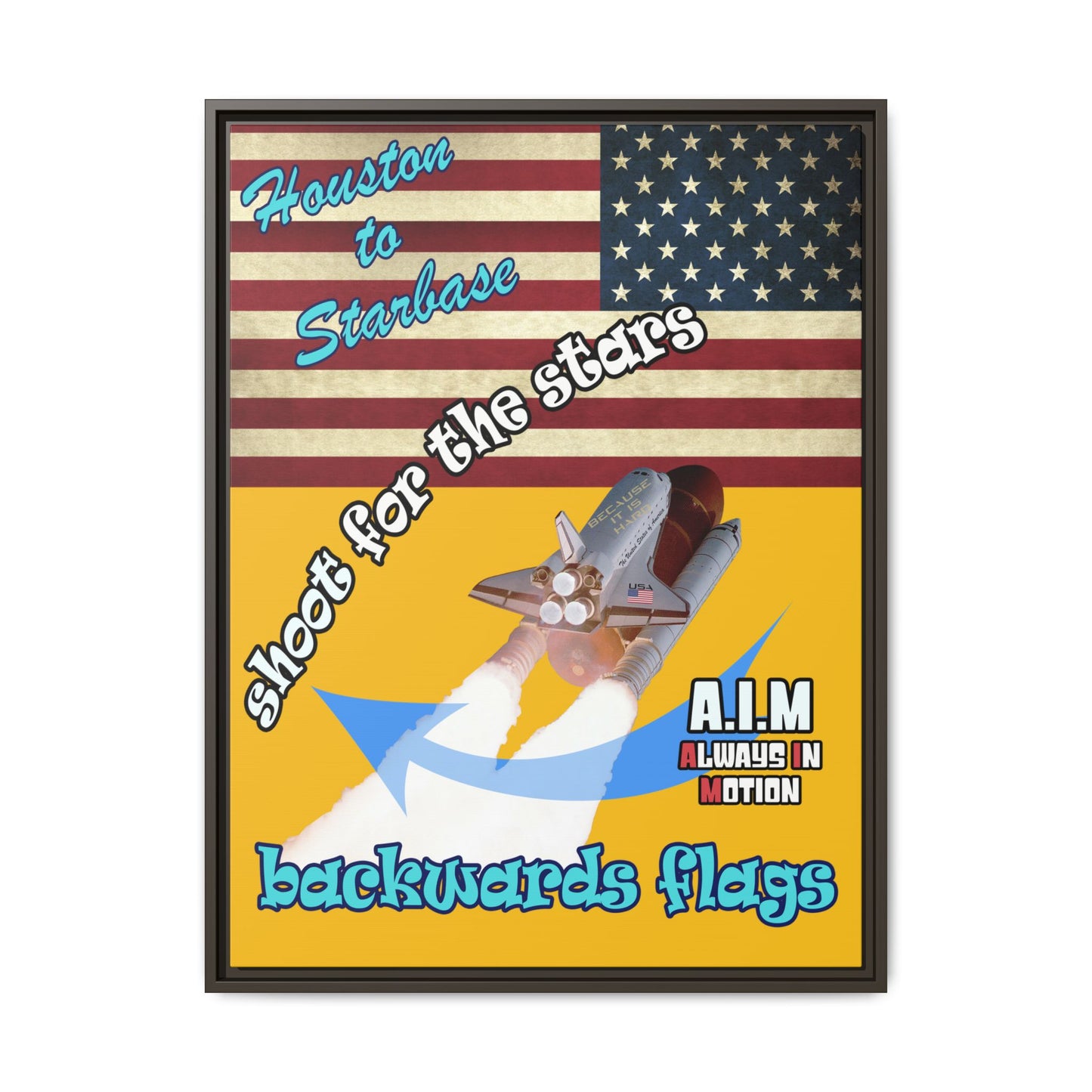 shoot for the stars - framed canvas art (yellow)