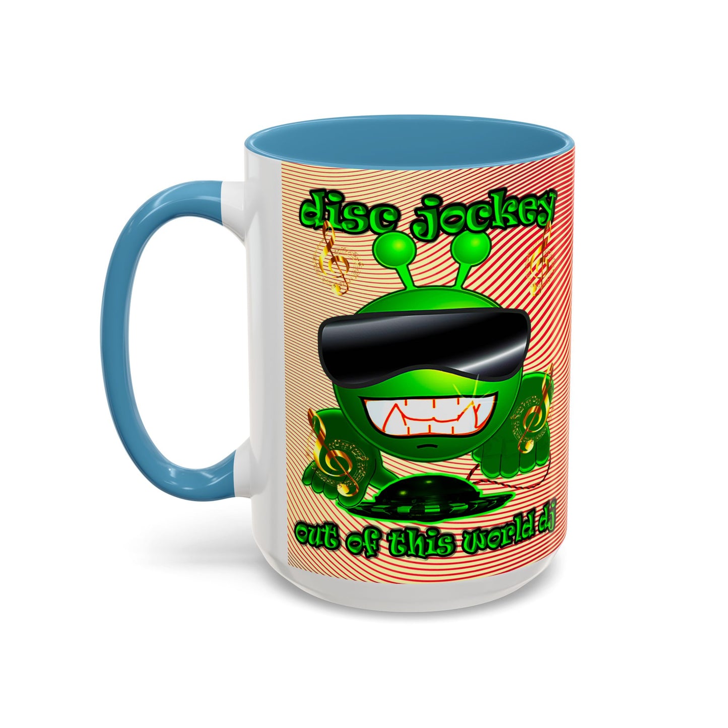 disc jockey - Accent Mug (yellow-orange wave)