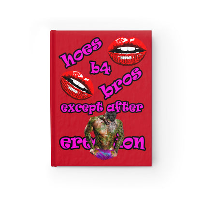 hoes b4 bros - journal-blank (dark red)