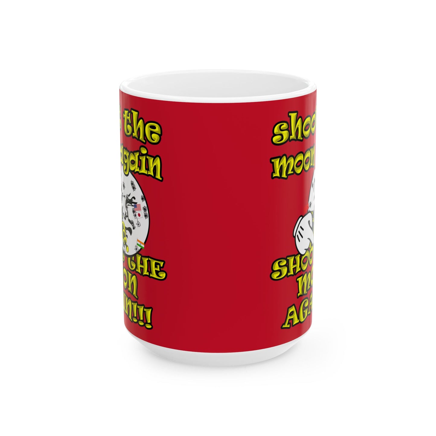 shoot the moon again - White Mug (dark red)