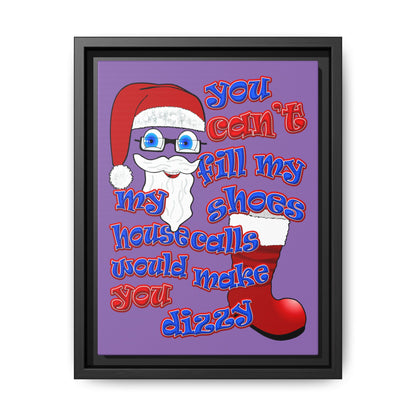 santa's shoes - framed canvas art (light purple)