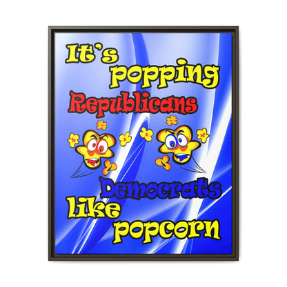 popping like popcorn - framed canvas art (blue-white wave)