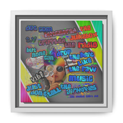 drop the beat - framed canvas art (rainbow split)