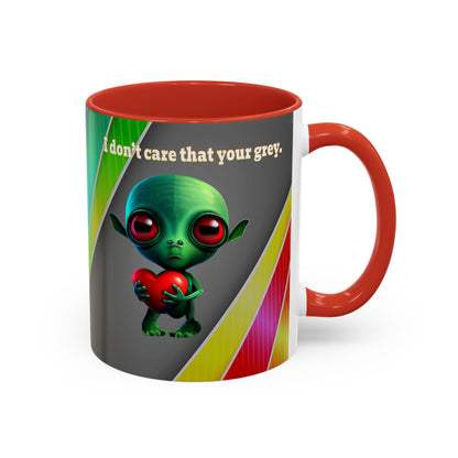 I don't care that your grey - Accent Mug (rainbow split)