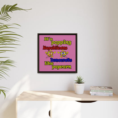 popping like popcorn - framed canvas art (light pink)