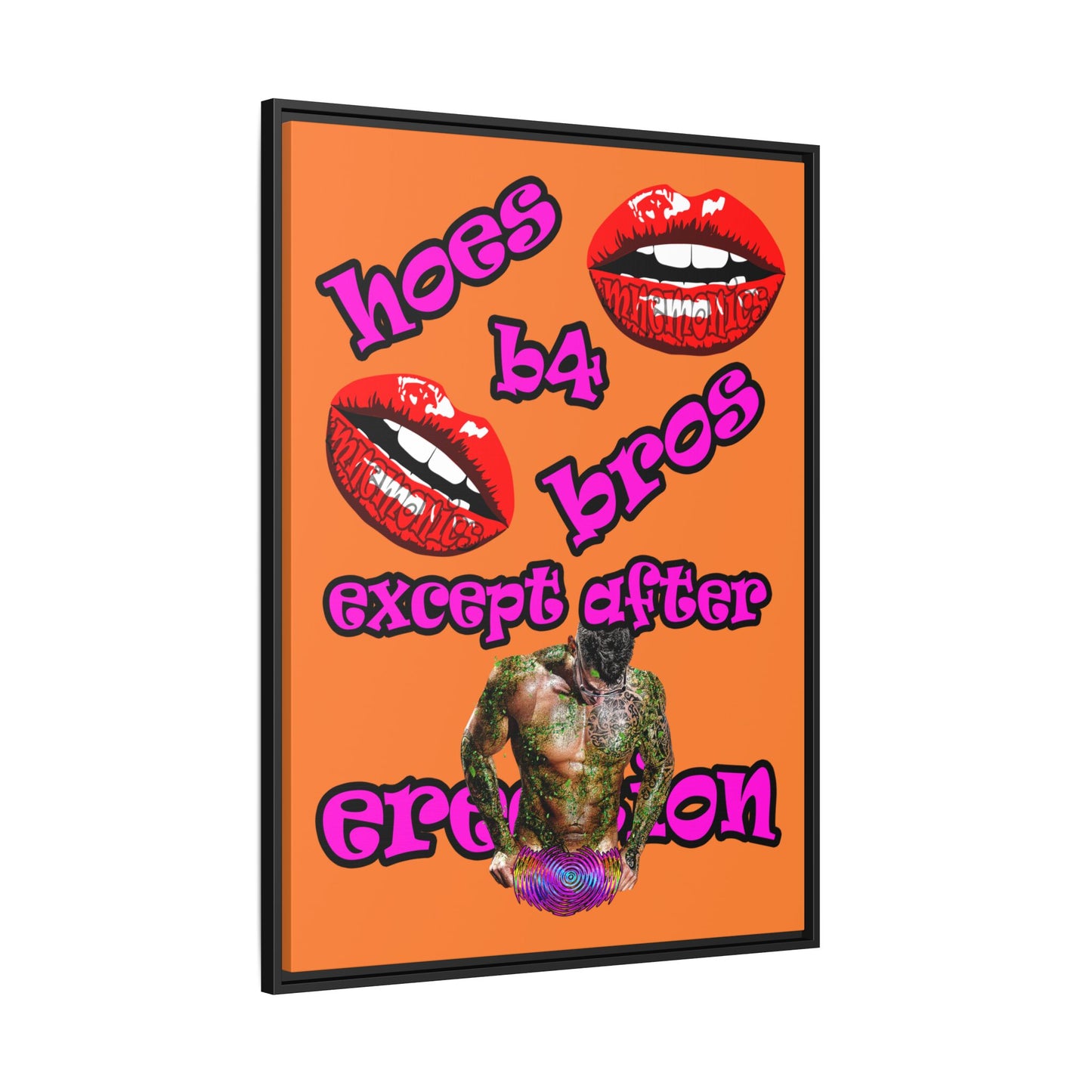 hoes b4 bros - framed canvas art (crusta)