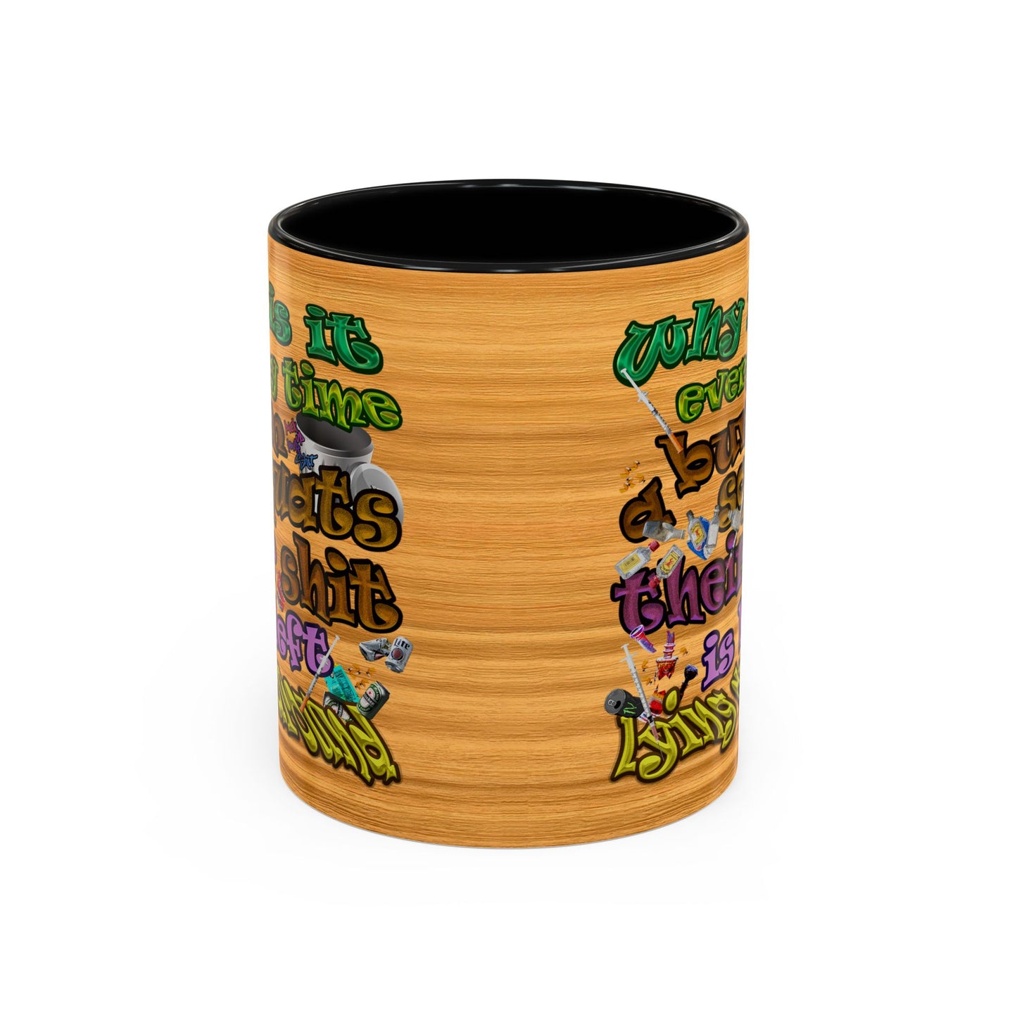 the bum's shit - Accent Mug (butterscotch wood finish)