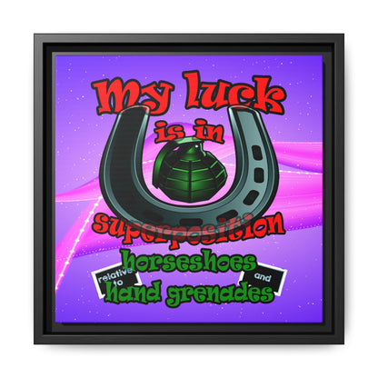 my luck - framed canvas art (purple-pink wave)