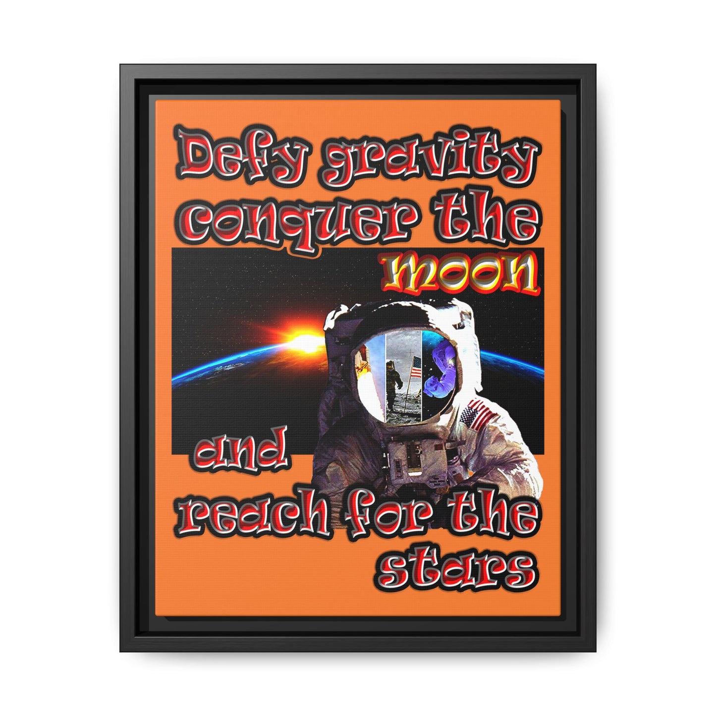 defy conquer reach - framed canvas art (crusta)