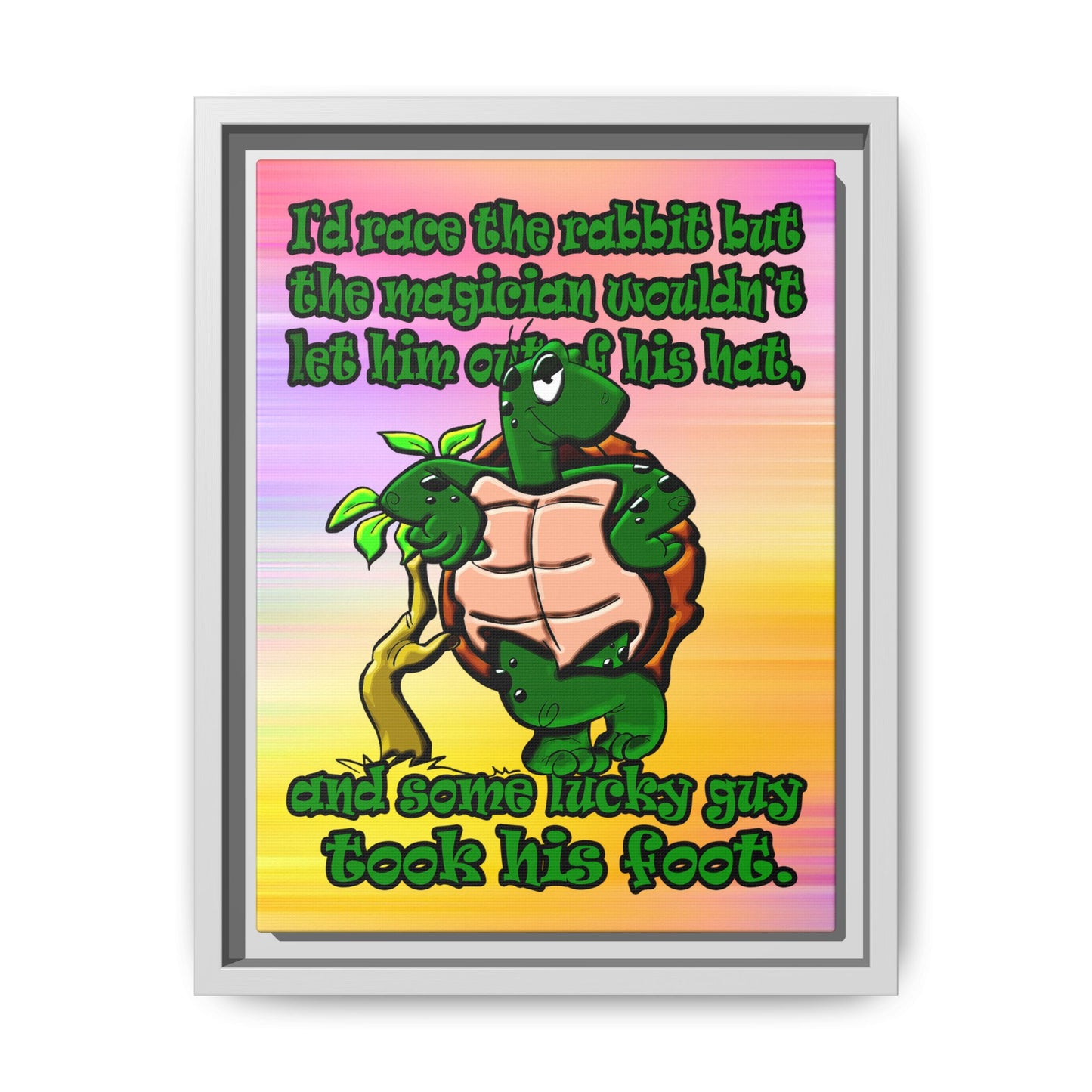 turtle race - framed canvas art (color blur)