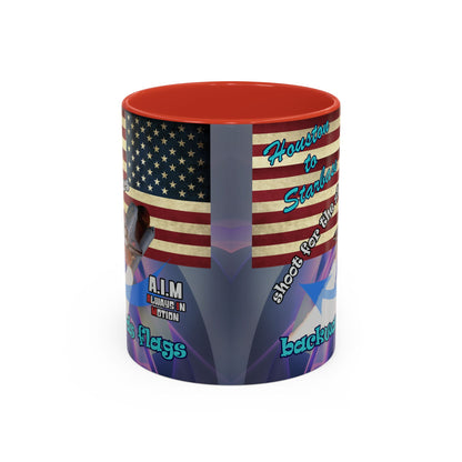 shoot for the stars - Accent Mug (grey-pink wave)