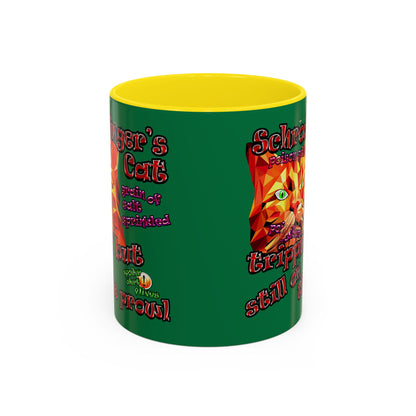 schrodinger's cat - Accent Mug (dark green)