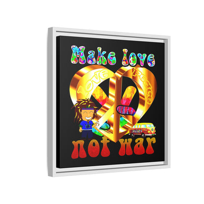 love peace - framed canvas art (black)