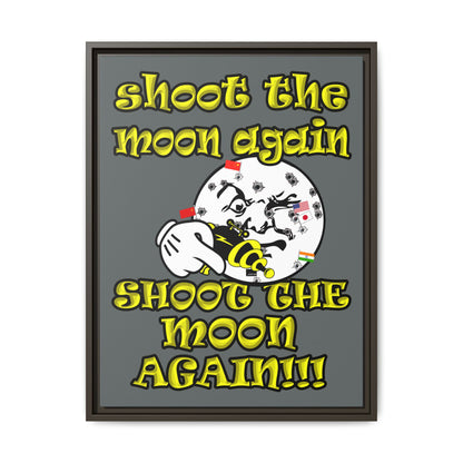 shoot the moon again - framed canvas art (dark grey)