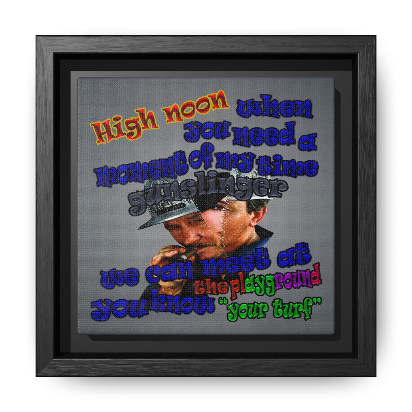 high noon - framed canvas art (grey-light grey)