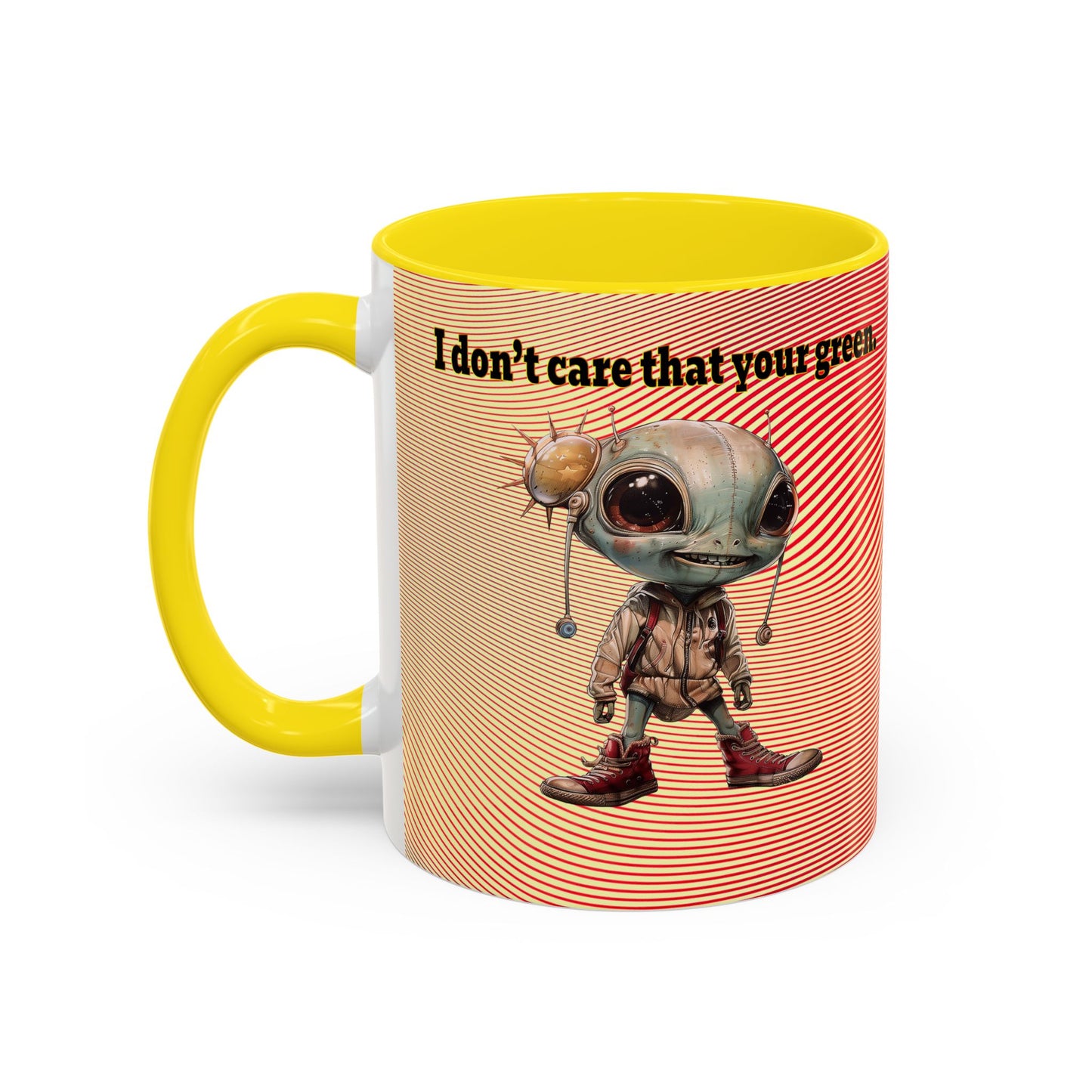 I don't care that your grey - Accent Mug (yellow-orange wave)