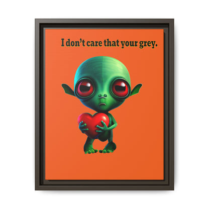I don't care that your grey - framed canvas art (orange)
