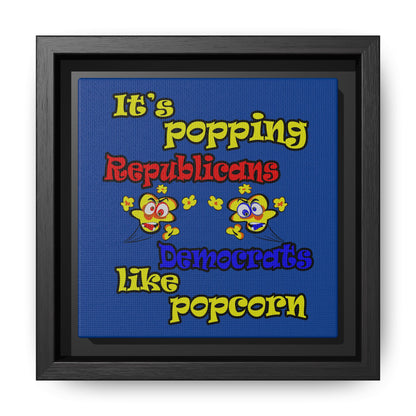 popping like popcorn - framed canvas art (dark blue)