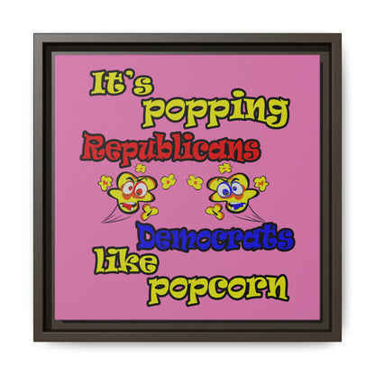 popping like popcorn - framed canvas art (light pink)