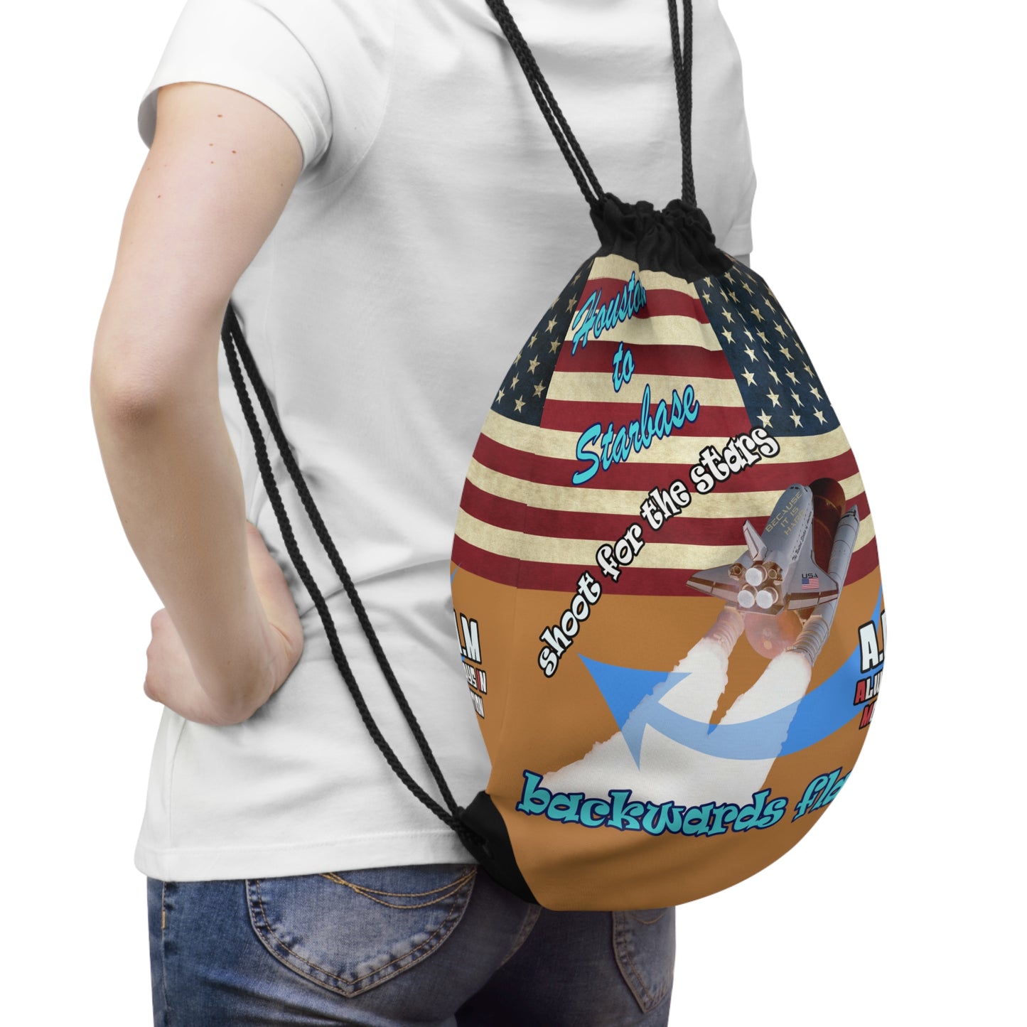 shoot for the stars - Drawstring Bag (light brown)