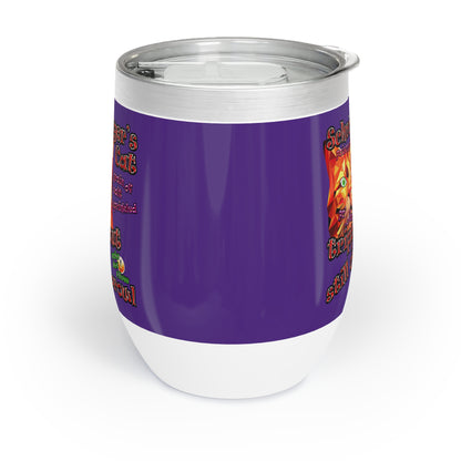 schrodinger's cat - Chill Wine Tumbler (purple)