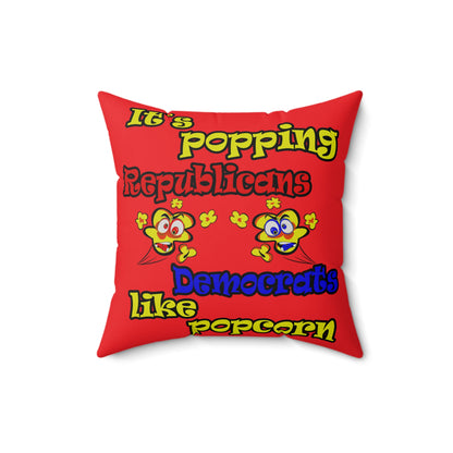 popping like popcorn - Faux Suede Square Pillow - (red)