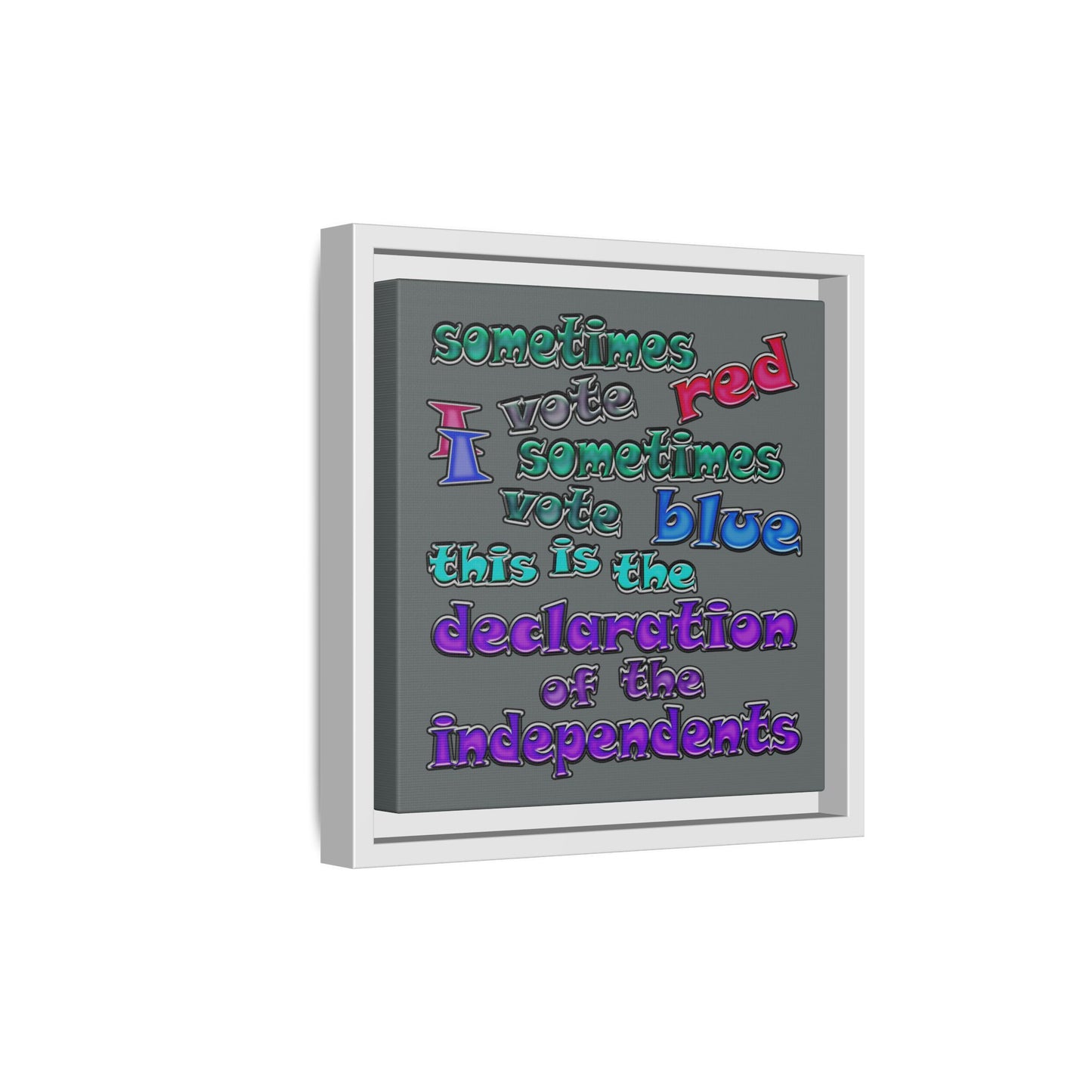 declaration of the independents - framed canvas art (dark grey)