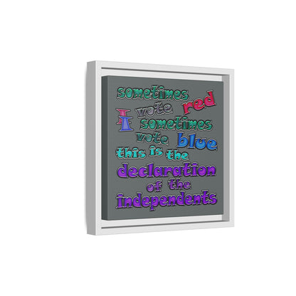 declaration of the independents - framed canvas art (dark grey)