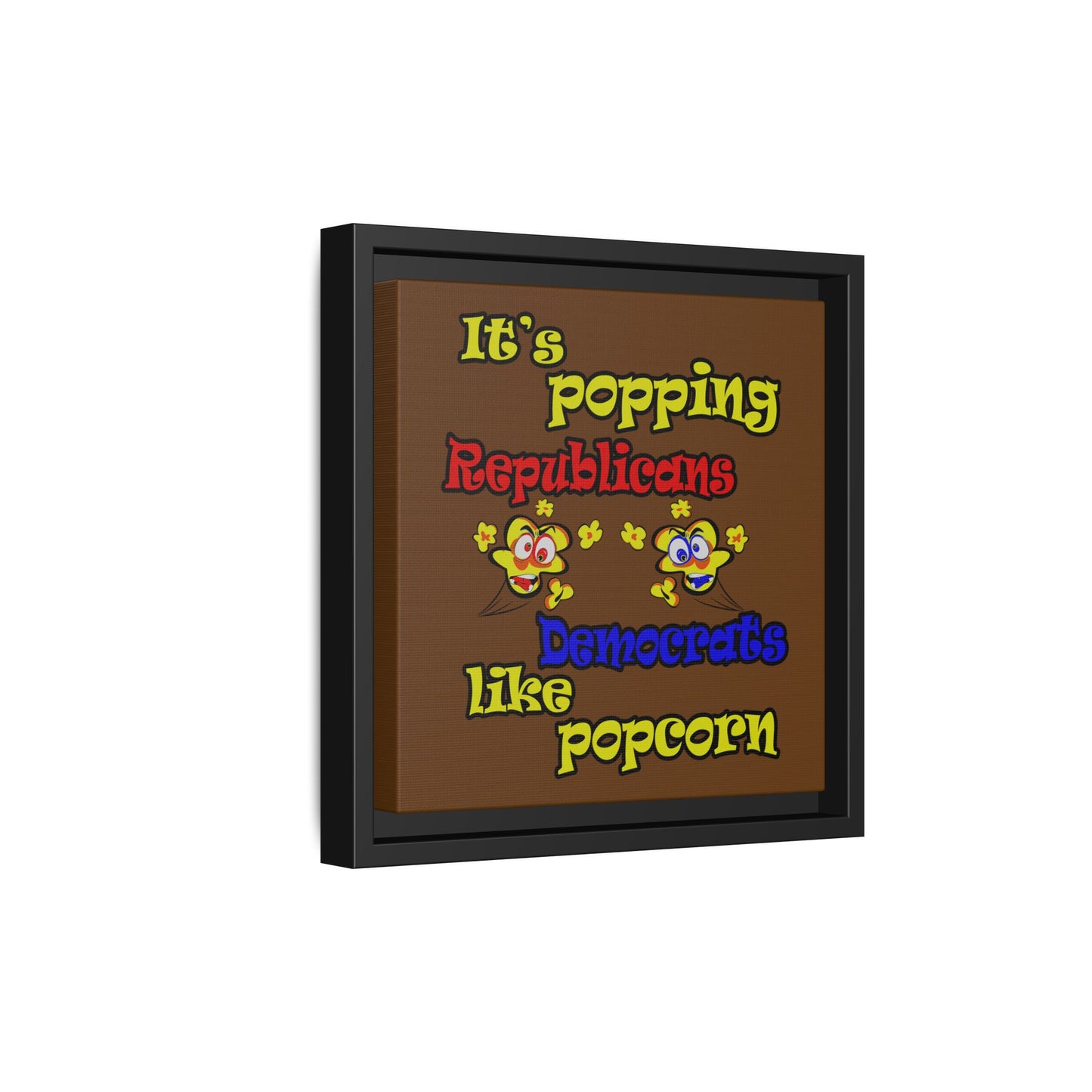 popping like popcorn - framed canvas art (brown)