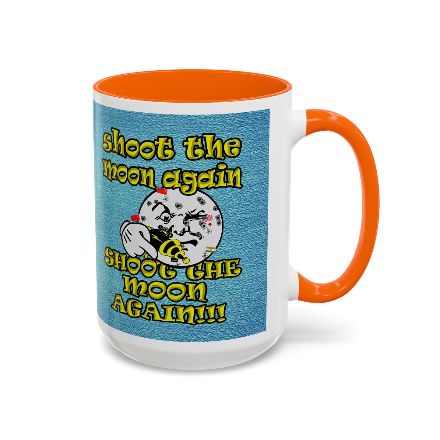 shoot the moon again - Accent Mug (faded blue)