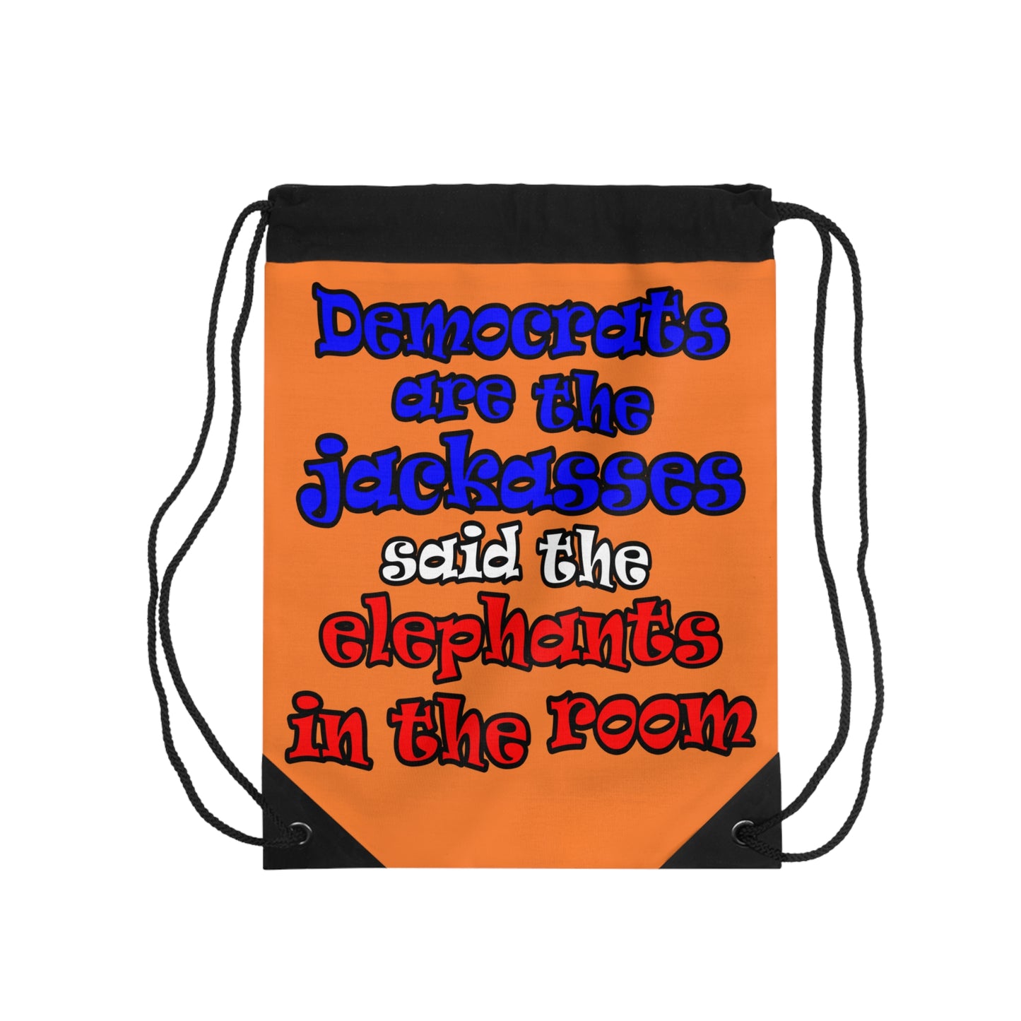 donkeys and elephants - Drawstring Bag (crusta)