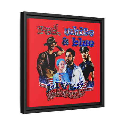 rw&b lives matter - framed canvas art (red)