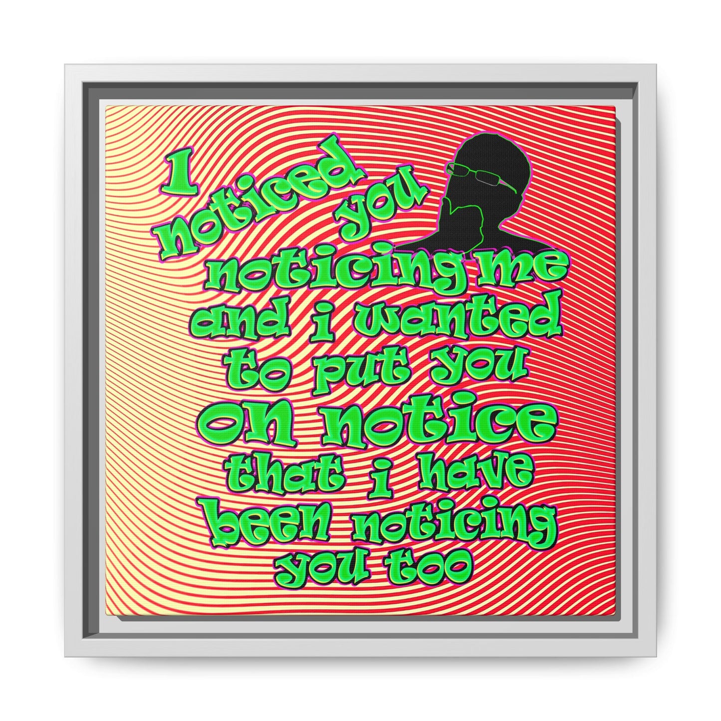 noticed you noticing - framed canvas art (yellow-orange wave)