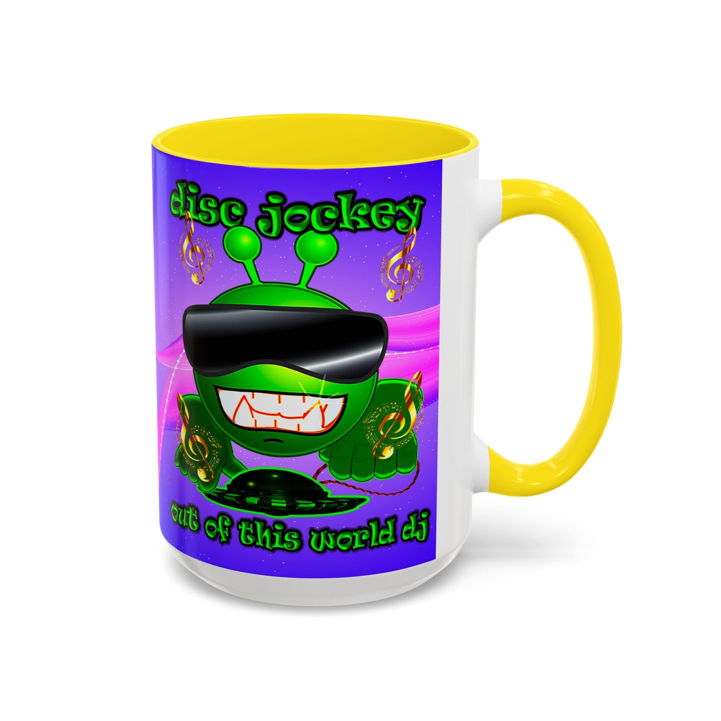 disc jockey - Accent Mug (purple-pink wave)