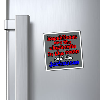 donkeys and elephants - Magnets - (dark grey)