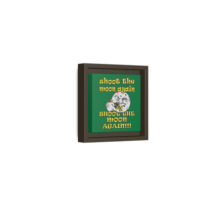 shoot the moon again - framed canvas art (dark green)