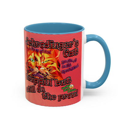 schrodinger's cat - Accent Mug (yellow-orange wave)