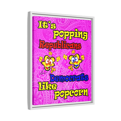 popping like popcorn - framed canvas art (pink swirl)