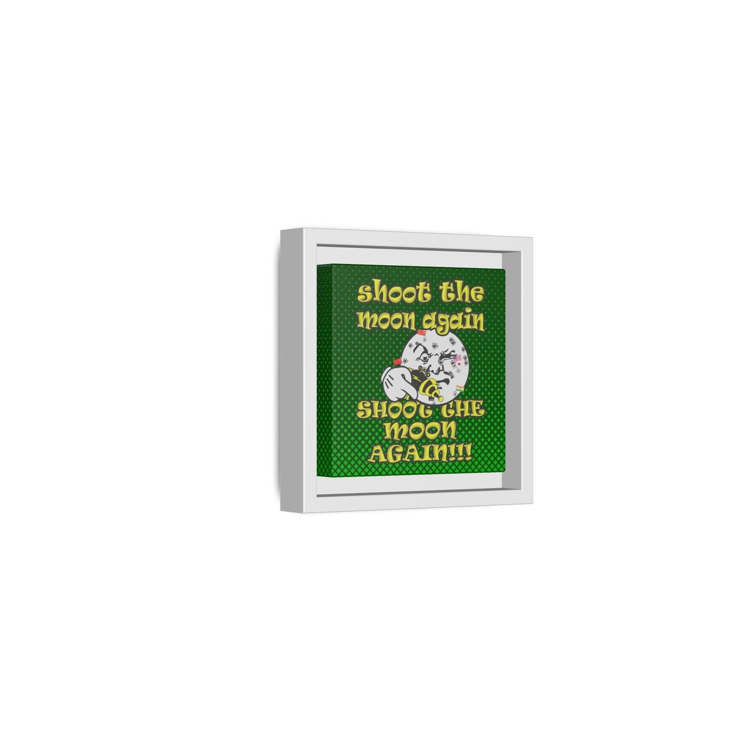 shoot the moon again - framed canvas art (logo green)