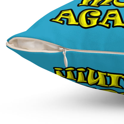shoot the moon again - Spun Polyester Square Pillow - (turquoise)