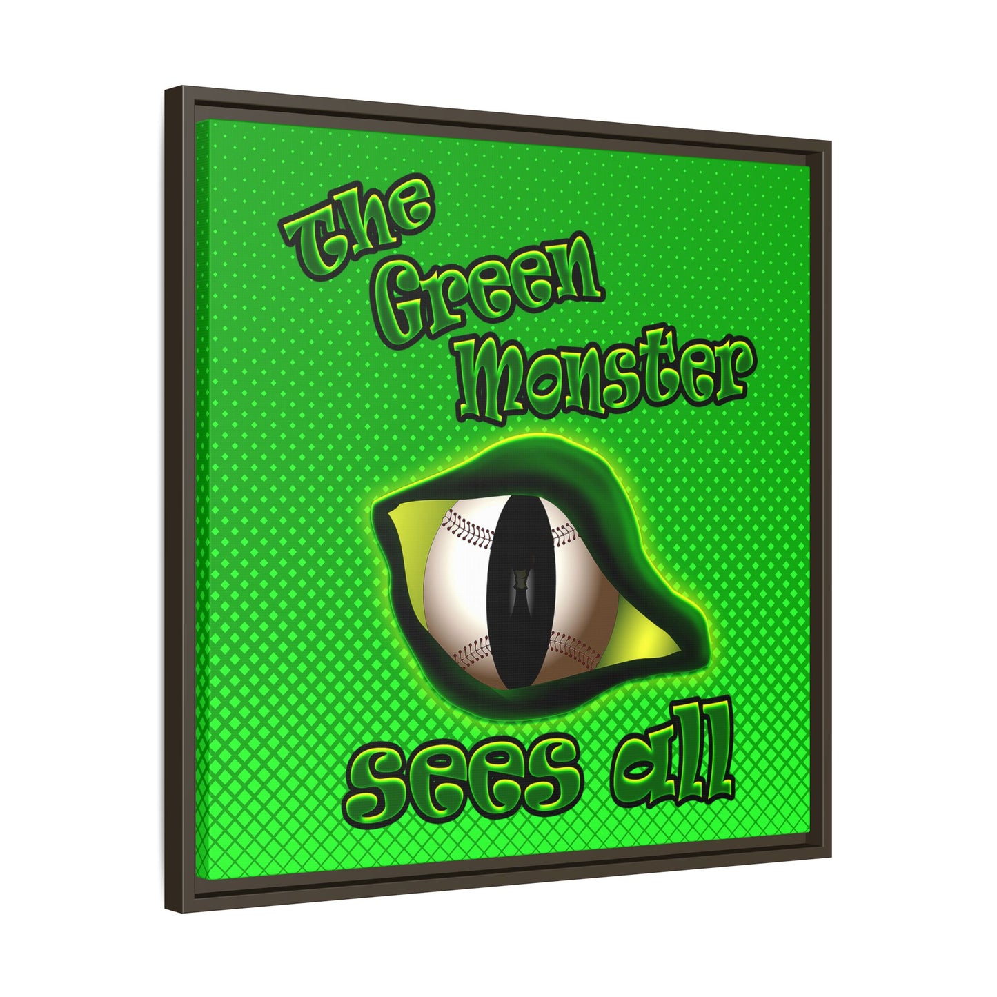 green monster - framed canvas art (logo green)