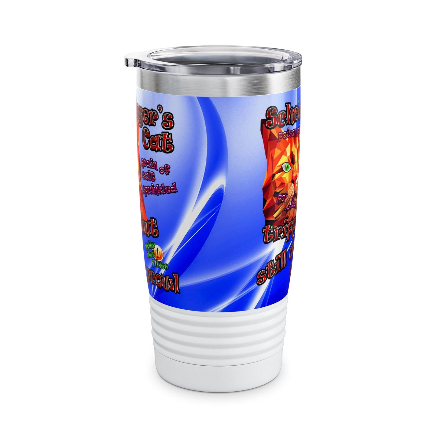 schrodinger's cat - Ringneck Tumbler, 20oz (blue-white wave)