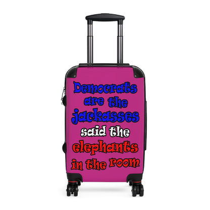 donkeys and elephants - Suitcase (pink)
