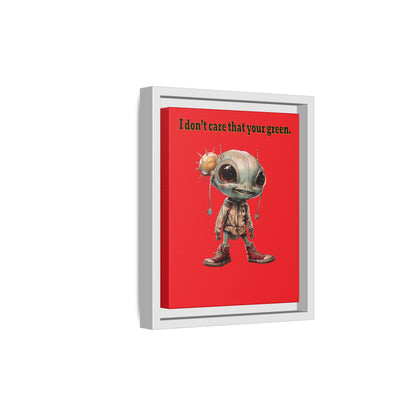 I don't care that your green - framed canvas art (red)